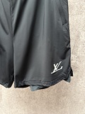 Louis Vuitton 26ss Classic Logo Printed Elastic Waist Zipper Side Bag Sports Shorts
