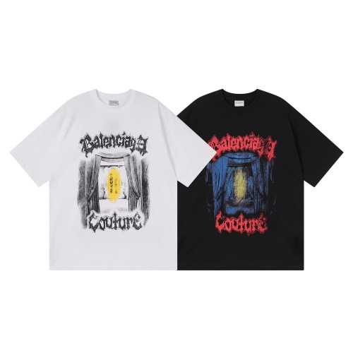 Balenciaga 26SS High Street Logo Printed Short Sleeves Unisex Casual Oversize T-shirt