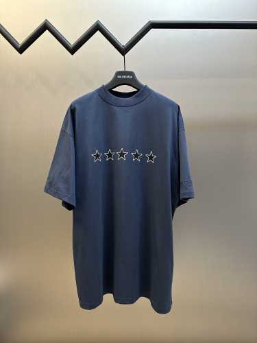 Balenciaga Fashion Star Interactive Signature Printed Short Sleeve Couple Casual Oversize T-shirt