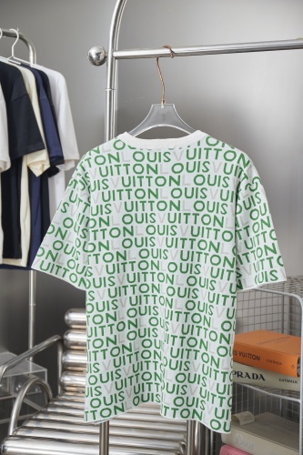 Louis Vuitton Fashion Full Logo Jacquard Knitted Short Sleeve Unisex Casual Versatile Knitted Shirt