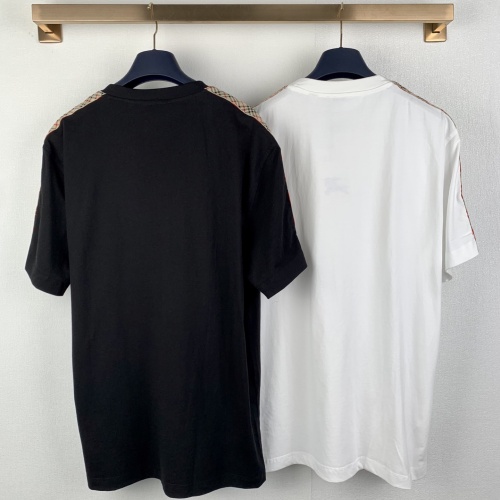 Burberry Classic Embroidered War Horse Plaid Splicing T-shirt Unisex Loose Casual Short Sleeve
