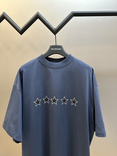 Balenciaga Fashion Star Interactive Signature Printed Short Sleeve Couple Casual Oversize T-shirt