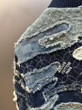 Louis Vuitton New High Street Spliced Cowboy Pilot Jacket Casual Zipper Coat