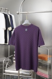 Louis Vuitton Unisex Fashion Embroidery Logo Checkerboard Jacquard Knitted Short Sleeve