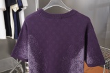 Louis Vuitton Fashion Personality Full Logo Jacquard Round Neck Knitted Short Sleeve