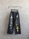 Chrome Hearts New Fashion Leather Cross Jeans Splash Ink Wash Casual Jeans