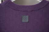 Louis Vuitton Unisex Fashion Embroidery Logo Checkerboard Jacquard Knitted Short Sleeve