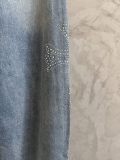 Chrome Hearts New Fashion Diamond Cross Jeans Graffiti Washed Crooked Pants