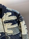 Louis Vuitton New High Street Spliced Cowboy Pilot Jacket Casual Zipper Coat