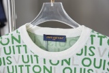Louis Vuitton Fashion Full Logo Jacquard Knitted Short Sleeve Unisex Casual Versatile Knitted Shirt