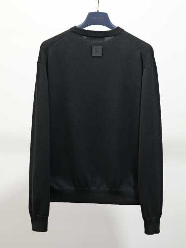 Louis Vuitton Fashion Versatile Embroidered Logo Round Neck Long Sleeve Knitted Shirt