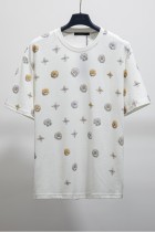 Louis Vuitton Fashion Full Flower Logo Printed T-shirt Unisex Loose Casual Short Sleeve
