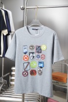 Louis Vuitton 26SS Classic Patchwork Embroidered Badge Short Sleeve Unisex Versatile Loose T-shirt