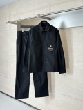 Gucci 26SS Fashion Logo Crown Printed Collar Jacket Casual Straight Pants Set