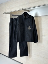 Gucci 26SS Fashion Logo Crown Printed Collar Jacket Casual Straight Pants Set