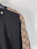 Burberry Classic Embroidered War Horse Plaid Splicing T-shirt Unisex Loose Casual Short Sleeve