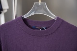 Louis Vuitton Unisex Fashion Embroidery Logo Checkerboard Jacquard Knitted Short Sleeve