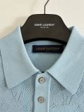 Louis Vuitton 26SS Fashion Mesh Hollow Logo Short Sleeve Knitted PoLo Shirt