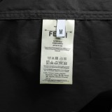 Fendi Unisex Fashion Logo Printed Zipper Pocket Short Sleeve Shirt