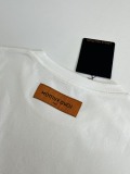 Louis Vuitton Fashion Embroidered Round Neck Short Sleeve Couple Casual Loose T-shirt