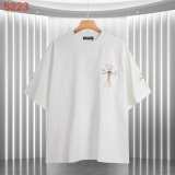 Chrome Hearts 26SS High Street Patchwork Embroidered T-shirt Unisex Versatile Washed Short Sleeve