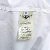 Fendi Unisex Fashion Logo Printed Zipper Pocket Short Sleeve Shirt