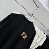 Fendi 26SS Fashion Embroidery LogoT girl Unisex Versatile Loose Short Sleeve