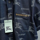 Burberry Classic Full War Horse Printed Embroidered Cowboy Short Sleeved Shirt