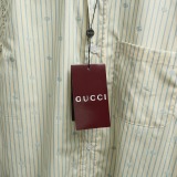 Gucci Unisex Fashion Embroidery GG Stripe Casual Versatile Short Sleeve Shirt