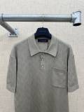 Louis Vuitton Fashion Mesh Hollow Logo Knitted Short Sleeve