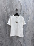 Burberry Fashion Embroidered Flower Warrior Horse Short Sleeve Women's Casual Round Neck T-shirt