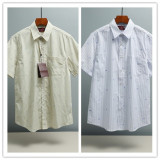 Gucci Unisex Fashion Embroidery GG Stripe Casual Versatile Short Sleeve Shirt