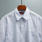 Gucci Unisex Fashion Embroidery GG Stripe Casual Versatile Short Sleeve Shirt