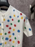 Louis Vuitton Women's Fashion Versatile Full Polka Dot Short Sleeved Cardigan