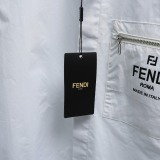 Fendi Unisex Fashion Logo Printed Zipper Pocket Short Sleeve Shirt