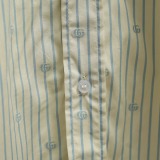 Gucci Unisex Fashion Embroidery GG Stripe Casual Versatile Short Sleeve Shirt