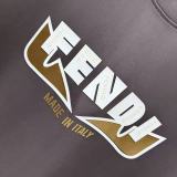 Fendi 26SS Fashion 3D Stereoscopic Logo Printed T-shirt Unisex Casual Loose Short Sleeve