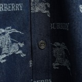 Burberry Classic Full War Horse Printed Embroidered Cowboy Short Sleeved Shirt