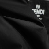 Fendi Unisex Fashion Logo Printed Zipper Pocket Short Sleeve Shirt