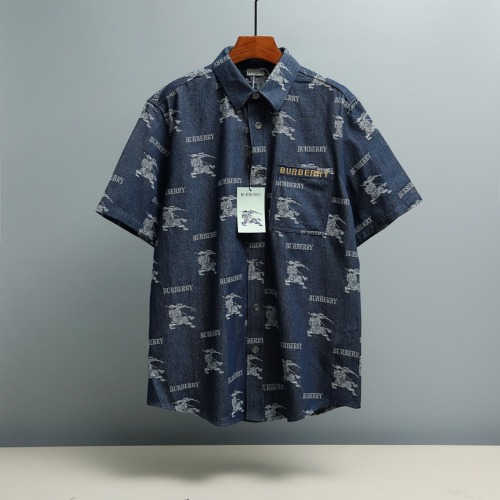 Burberry Classic Full War Horse Printed Embroidered Cowboy Short Sleeved Shirt