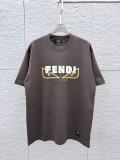 Fendi 26SS Fashion 3D Stereoscopic Logo Printed T-shirt Unisex Casual Loose Short Sleeve