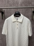 Louis Vuitton 26SS Fashion Embroidered Logo Checkerboard Knitted Polo Shirt