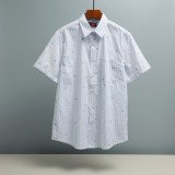 Gucci Unisex Fashion Embroidery GG Stripe Casual Versatile Short Sleeve Shirt