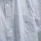 Gucci Unisex Fashion Embroidery GG Stripe Casual Versatile Short Sleeve Shirt