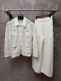 Chanel Women's Fashion Lazy Bow Hollow Collar Long Sleeve Set