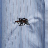 Louis Vuitton Unisex Fashion Embroidered Logo Striped Casual Versatile Short Sleeve Shirt