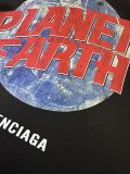 Balenciaga Fashion 3D Earth Printed Distressed T-shirt Unisex Casual Oversize Short Sleeve