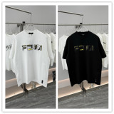 Fendi 26SS Personalized Embroidered Logo T-shirt Unisex Versatile Loose Short Sleeve