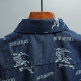 Burberry Classic Full War Horse Printed Embroidered Cowboy Short Sleeved Shirt