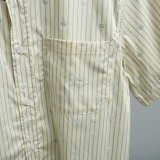 Gucci Unisex Fashion Embroidery GG Stripe Casual Versatile Short Sleeve Shirt
